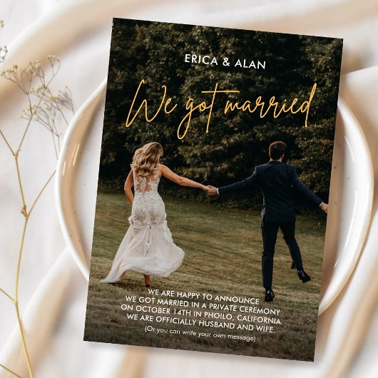 Faire-part Nous sommes mariés photo mariage