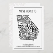 Faire-part Nous sommes partis en Géorgie State Floral Mandala (Devant / Derrière)