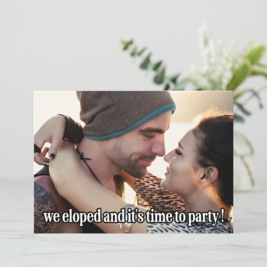 Faire-part Nous sommes partis en voyage de noces Photo de mar (Debout devant)