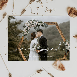 Faire-part Nous sommes partis en voyage de noces Photo minima