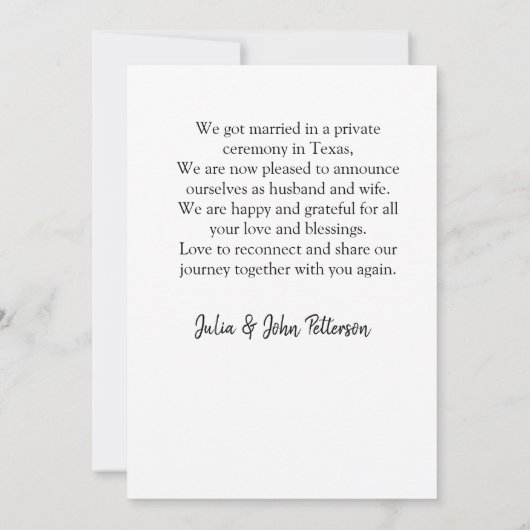 Faire-part Nous sommes partis en voyage pour ajouter le nom d (Dos)