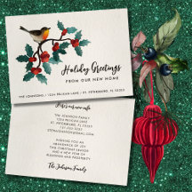 Nouveau Accueil Oiseau mignon Holly Berries Noël M