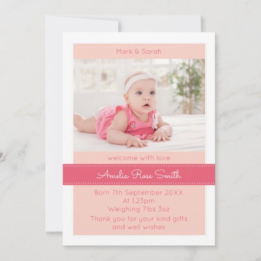 Faire-part Nouveau bébé faire-part/carte de remerciements (Devant)