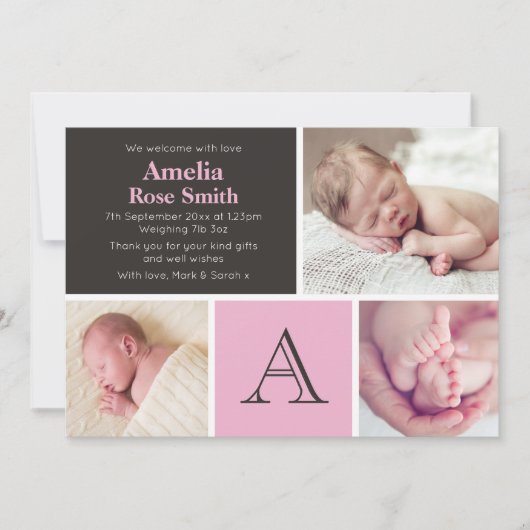 Faire-part Nouveau bébé faire-part/carte de remerciements (Devant)