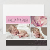 Faire-part Nouveau bébé faire-part/carte de remerciements (Devant / Derrière)