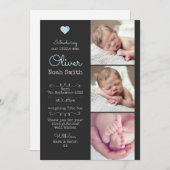 Faire-part Nouveau bébé faire-part/carte de remerciements A5 (Devant / Derrière)