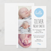 Faire-part Nouveau bébé faire-part/carte de remerciements A5 (Devant / Derrière)