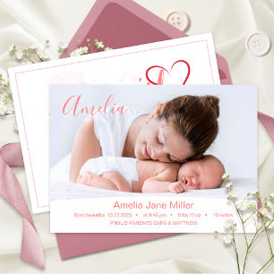 Faire-part Nouveau bébé nouveau-né fille natalité Statistique