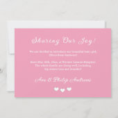 Faire-part Nouveau Bébé Photo Welcome Avec Nom (Dos)