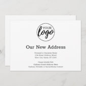 Faire-part Nouveau Changement d'Adresse avec Logo d'Entrepris (Devant / Derrière)