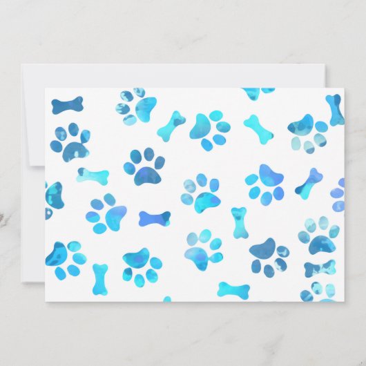 Faire-part Nouveau Chiot - Nouveau Animal - Chien bleu Annive (Dos)