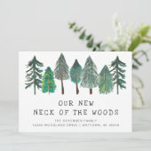Faire-part Nouveau cou de la forêt rustique se déplaçant (Debout devant)
