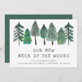 Faire-part Nouveau cou de la forêt rustique se déplaçant (Devant / Derrière)