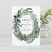 Faire-part Nouveau cou rustique des pins sylvestres se déplaç (Debout devant)