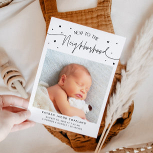 Faire-part Nouveau dans le quartier Photo de naissance blanch