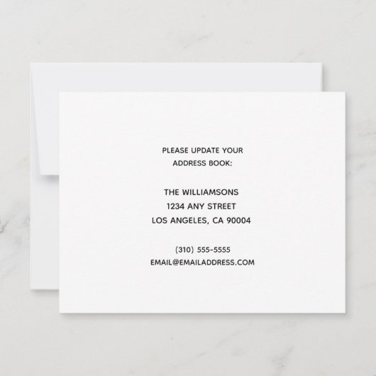 Faire-part Nouveau domicile Photo personnalisée Changement d' (Dos)