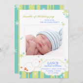 Faire-part Nouveau Enfant d'hiver Boy Flat Photo de naissance (Devant / Derrière)