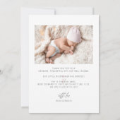 Faire-part Nouveau-né Bébé Fille Merci photo Naissance (Dos)