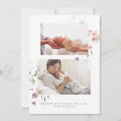 Faire-part Nouveau-né Boho Fleur sauvage Photo Collage Fille  (Dos)