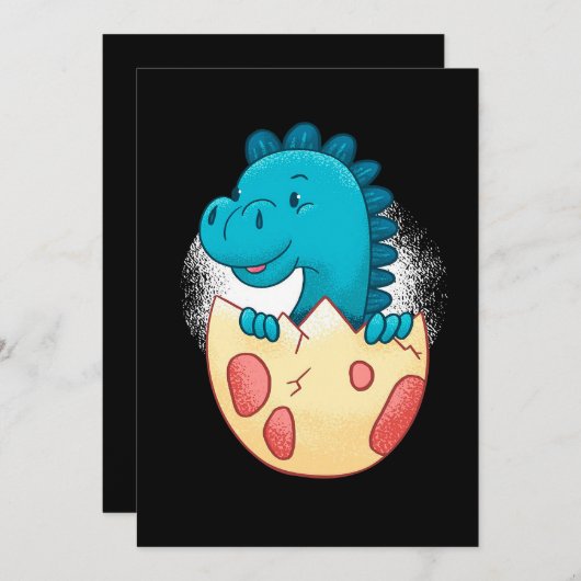 Faire-part Nouveau-né Dinosaur bébé | Cadeau mignon | Pour bé (Devant / Derrière)