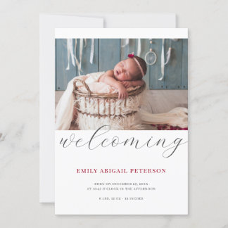 Faire-part Nouveau-né moderne naissance photo simple accueil