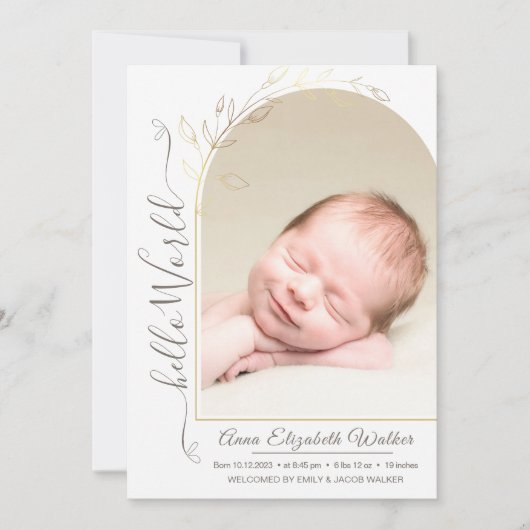 Faire-part Nouveau-né Présentation de bébé fille de naissance (Devant)