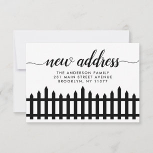 Faire-part Nouveau Script d'adresse moderne Accueil Picket cl