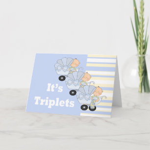 Faire-part Nouveaux garçons de triplet de bébé