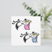 Faire-part Nouveaux jumeaux pour bébés (Debout devant)