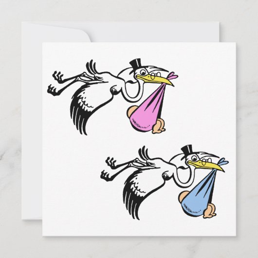 Faire-part Nouveaux jumeaux pour bébés (Devant)