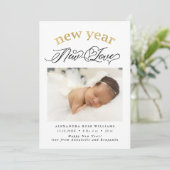 Faire-part Nouvel an Nouvel amour Photo de naissance (Debout devant)