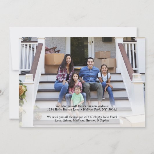 Faire-part Nouvel An Nouvel An Accueil Simple 2 Photo Vacance (Dos)