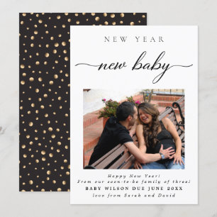 Faire-part Nouvel An Nouvel Enfant Photo Grossesse