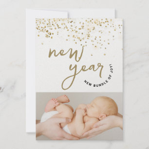 Faire-part Nouvel An Nouvel Ensemble de Joy confetti Nouvelle