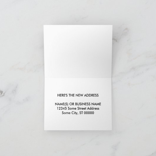 Faire-part nouvelle adresse. (Intérieur)