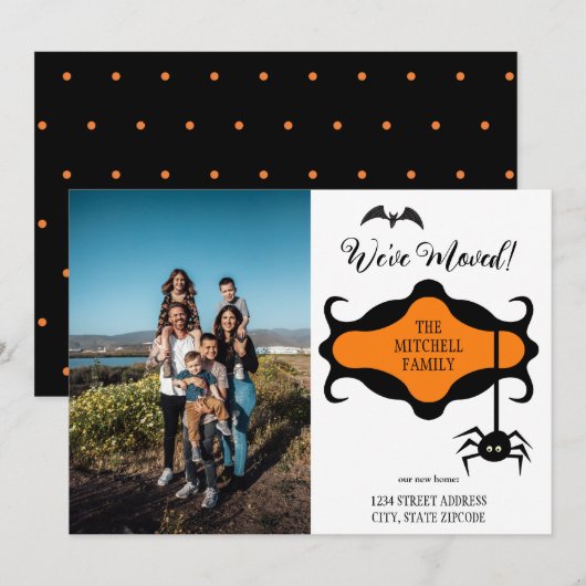 Faire-part Nouvelle Adresse Ajouter Photo Halloween Nous Avon (Devant / Derrière)