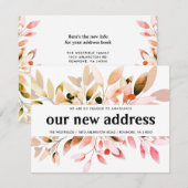 Faire-part Nouvelle adresse Couleurs d'automne Floral Moving (Devant / Derrière)