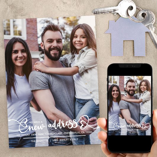 Faire-part Nouvelle adresse - Déplacement de la photo et du s