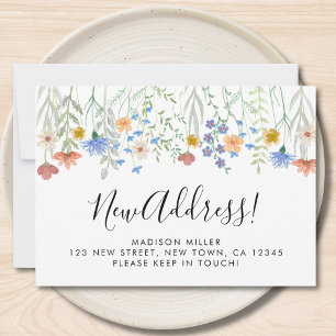 Faire-part Nouvelle Adresse Fleurs Sauvages Déménagement