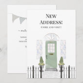 Faire-part Nouvelle adresse Nouvelle maison Aquarelle Porte v (Devant / Derrière)
