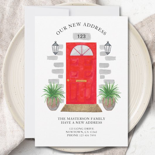 Faire-part Nouvelle adresse Porte rouge