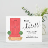 Faire-part Nouvelle adresse Porte rouge Déplacement (Debout devant)