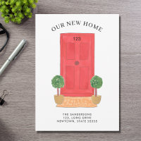 Nouvelle adresse Red Watercolor Door Moving