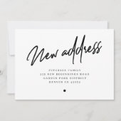 Faire-part Nouvelle adresse script moderne mouvement (Devant)