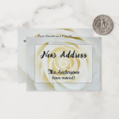 Faire-part nouvelle adresse White Rose (Devant/Arrière en situation)