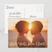 Faire-part Nouvelle année Enregistrer la date Carte postale (Devant / Derrière)