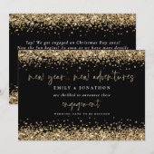 Faire-part Nouvelle Année Nouvelles Aventures Dorure Pailleté (Devant / Derrière)