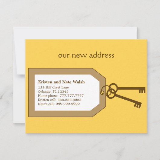 Faire-part Nouvelle annonce de déménagement de jeu de clés (Devant)