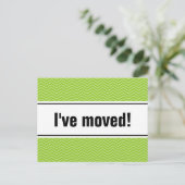 Faire-part Nouvelle carte postale déménagement | chevron vert (Debout devant)