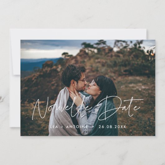 Faire-part Nouvelle date Mariage reporté (Devant)